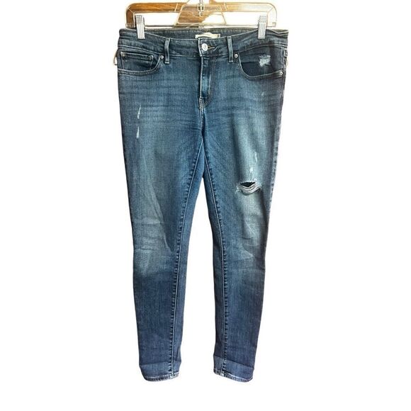 Levi 711 distressed Skinny Jeans Sz 29/29 - Picture 1 of 8